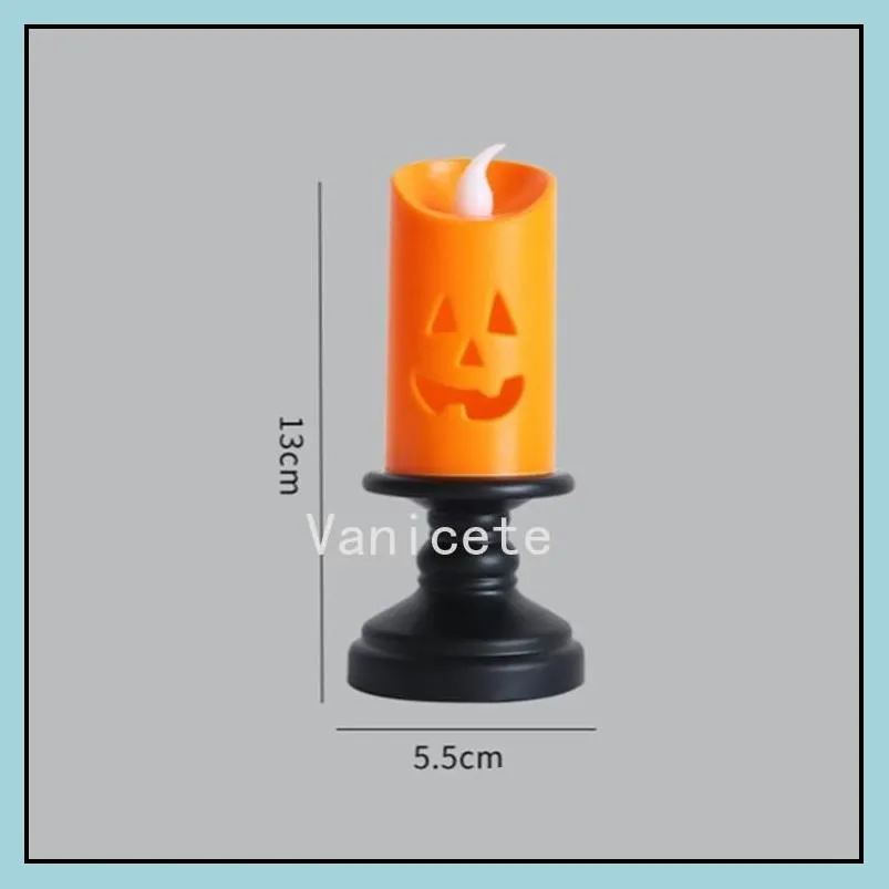 halloween candle lamp led candlestick tabletop ornament site layout props ghost festival decoration pumpkin lamp by sea t2i52405