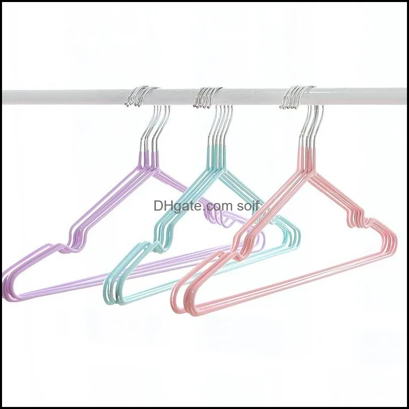 Clothes Hangers Both Dry And Wet Rack Metal Lengthen Bold Coat Hanger Adult Home Furnishing Solid Color Wear Resistance 0 5bx G2