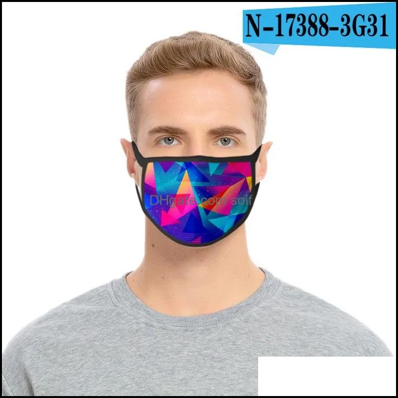 Reuseable Respirator Dustproof Mascarilla Anti Smoke Cloth Face Mask Adult Children Rainbow Carnival Night Multicolour In Stock 2 2fdi