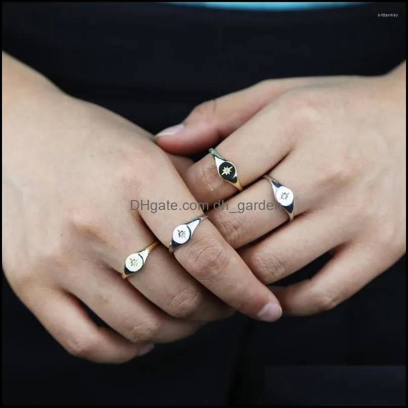 wedding rings midi minimal paved cz delicate north star top quality cute elegant girls jewelry fashion gold color simple ring