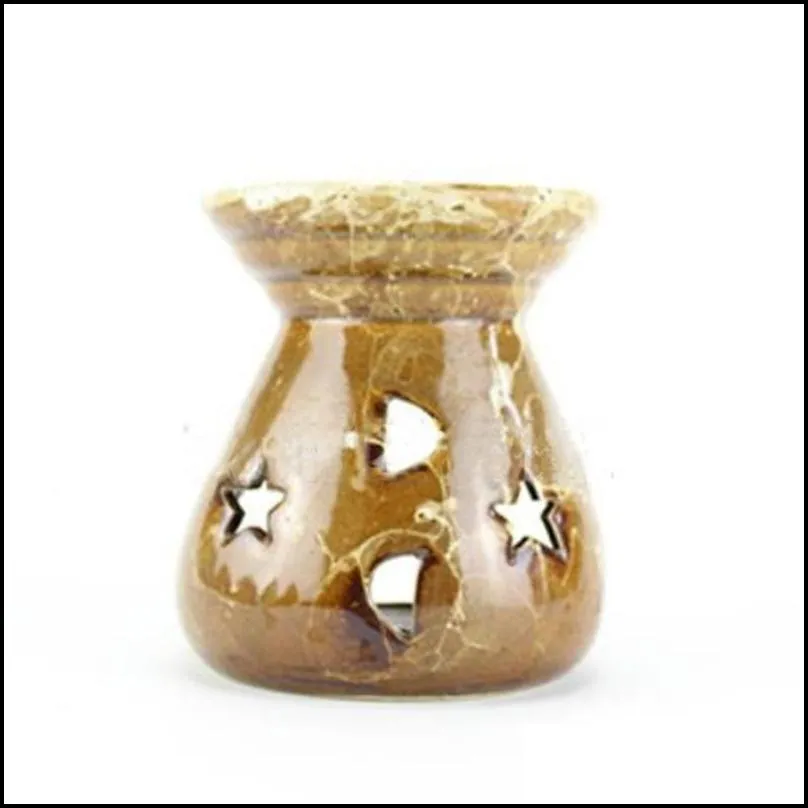 creative aromatherapy stove ceramic oil lamps hollow stars moon pattern essential oil fragrance candle incense burners by sea