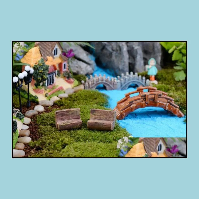 crafts 50pcs mini modern park benches miniature fairy garden miniatures accessories toys for doll house courtyard decoration