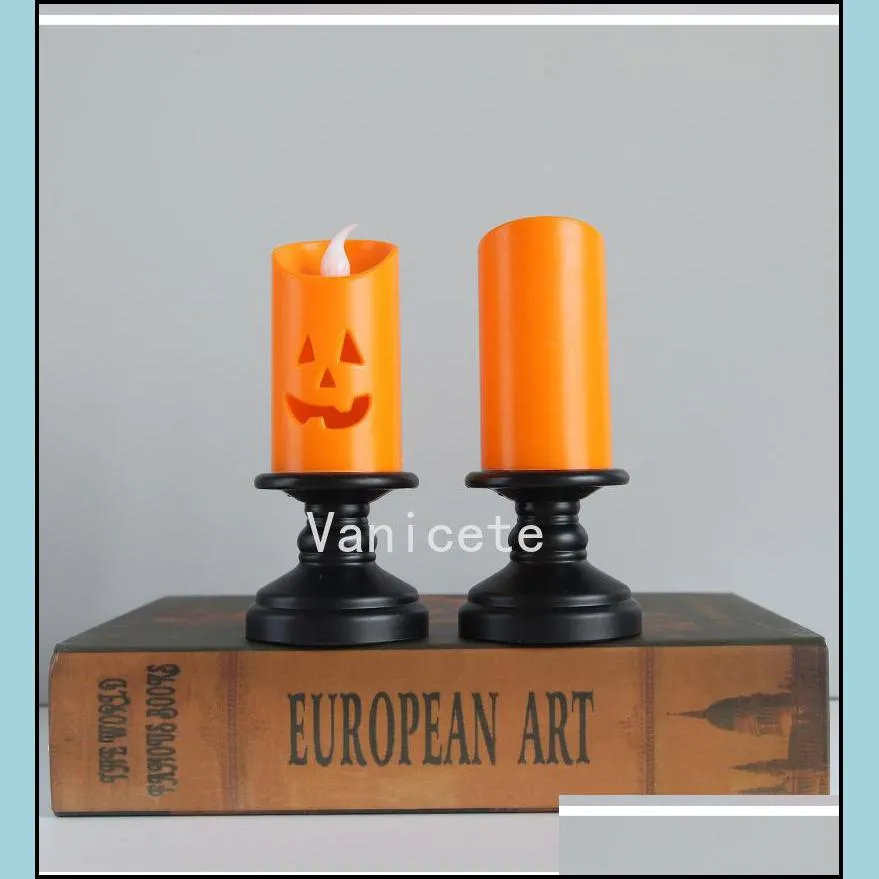 halloween candle lamp led candlestick tabletop ornament site layout props ghost festival decoration pumpkin lamp by sea t2i52405