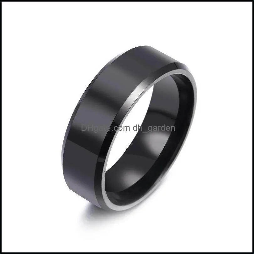 wedding rings stainless steel black for women men jewelry width 6mm custom name logoweddingwedding brit22