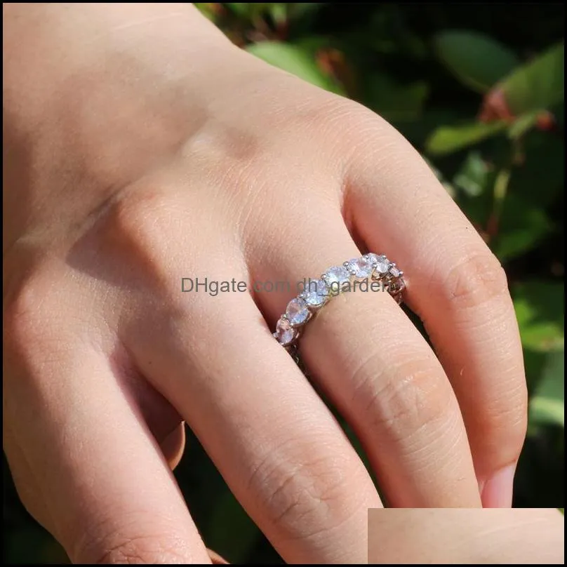 wedding rings hyperbole round finger ring band with full circle zircon stone dazzling women jewelry luxury proposal present