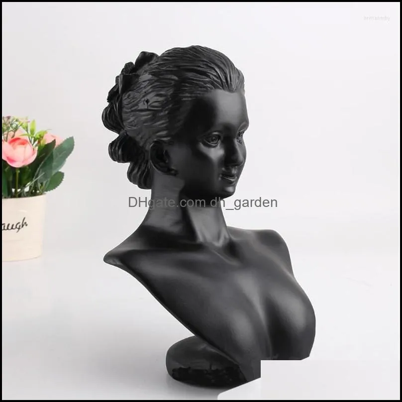 jewelry pouches black resin mannequin bust for women necklace display rack pendant earring stand holder show decorate exhibition shelf