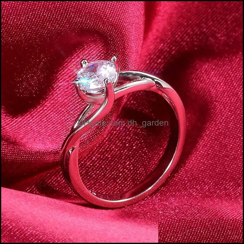 wedding rings simple cubic zirconia for women fashion jewelry silver color engagement female anel partyweddingwedding brit22