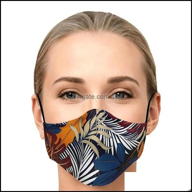 Adjustable Breathables Mouth Mask Printing Washable Mascarilla Easy To Carry Flower Respirators Adult Dustproof