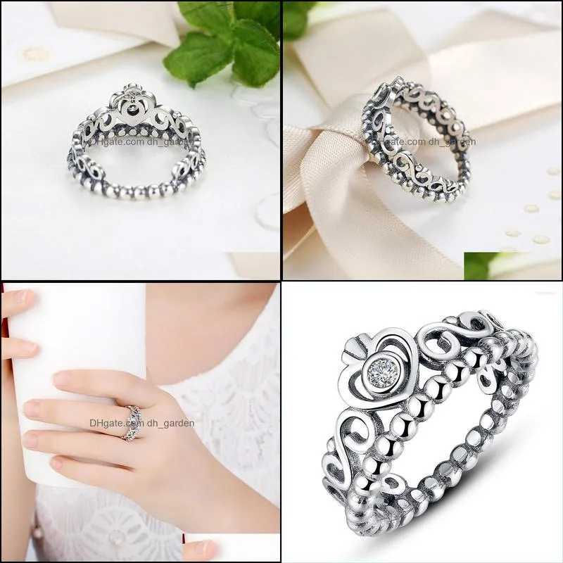 wedding rings codemonkey 100% silver color ring for women my princess queen crown stackable drop jewelry r7110wedding brit22