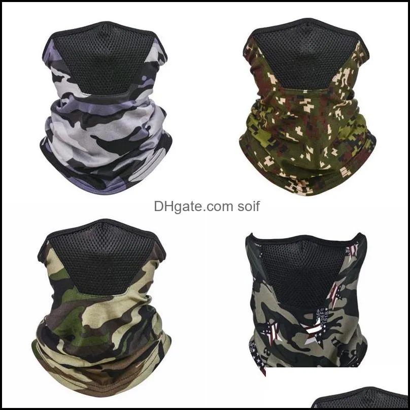 Outdoors Motion Magic Scarf Foldable Men Respirable Neck Gaiter Protection Dustproof Windproof Camouflage Mask Sunscreen