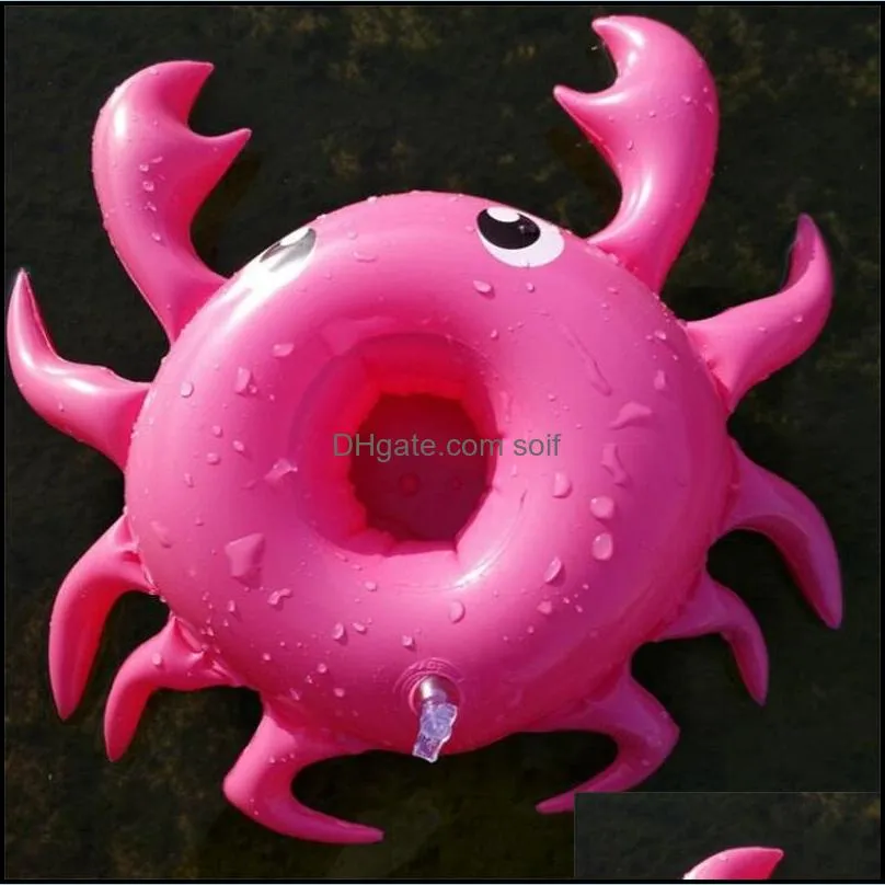 Mini Inflatable Coaster Coconut Tree Crab Swan Cup Holder Fun Beach Party Swimming Pool Float Toy Home Decor Supplies