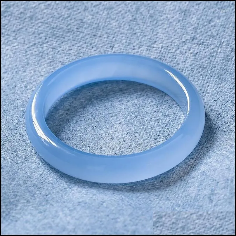 bangle looking for her in the public natural ocean chalcedony bracelet high turkish blue agate genuine female flat strip