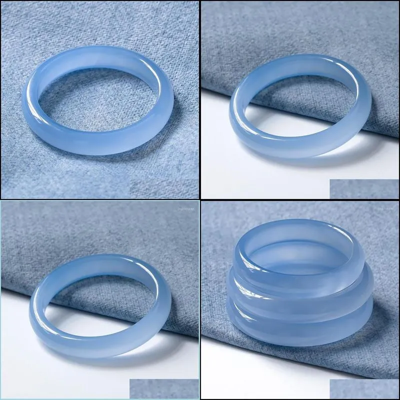 bangle looking for her in the public natural ocean chalcedony bracelet high turkish blue agate genuine female flat strip