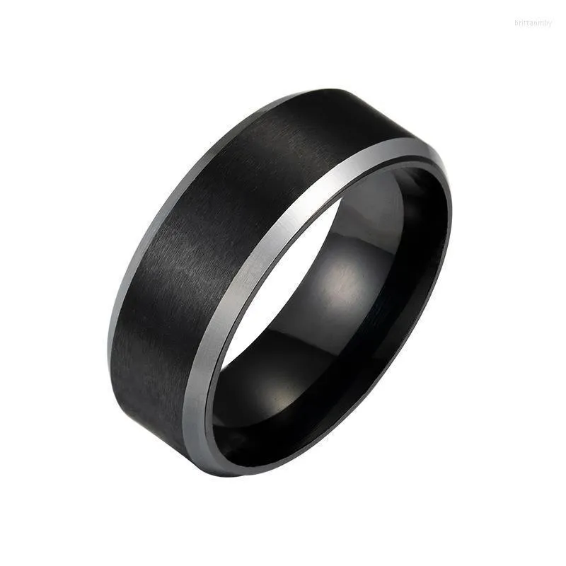 wedding rings luxury charm matte groove ring for men women fashion polished stainless steel jewelry giftwedding brit22