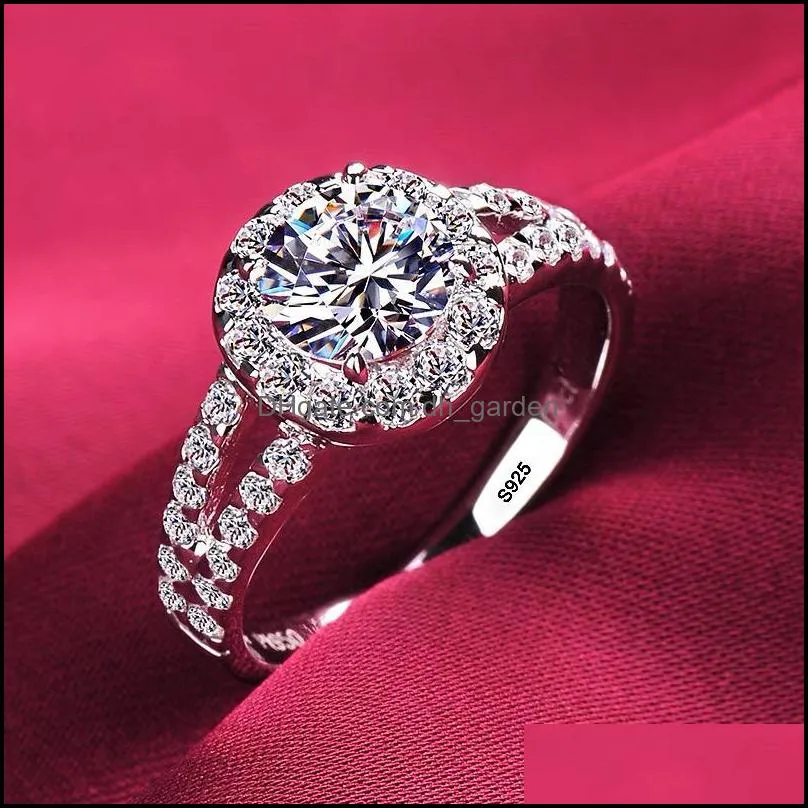 wedding rings prevent allergy 100 genuine tibetan silver 925 ring never fade luxury 18k white gold color prong setting zirconia diamond