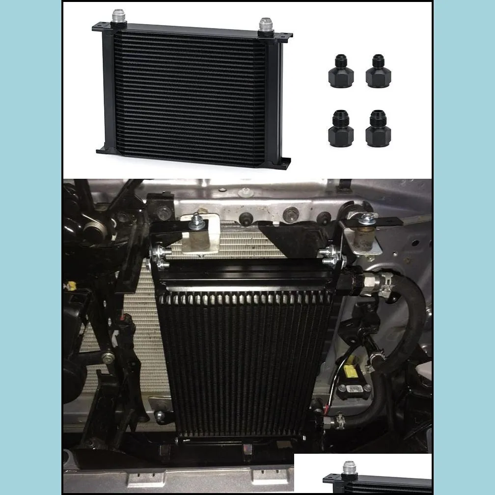 PQY - 30 Rows Oil Cooler Universal Engine Transmission Oil Cooler Kit AN10 10 AN PQY7030