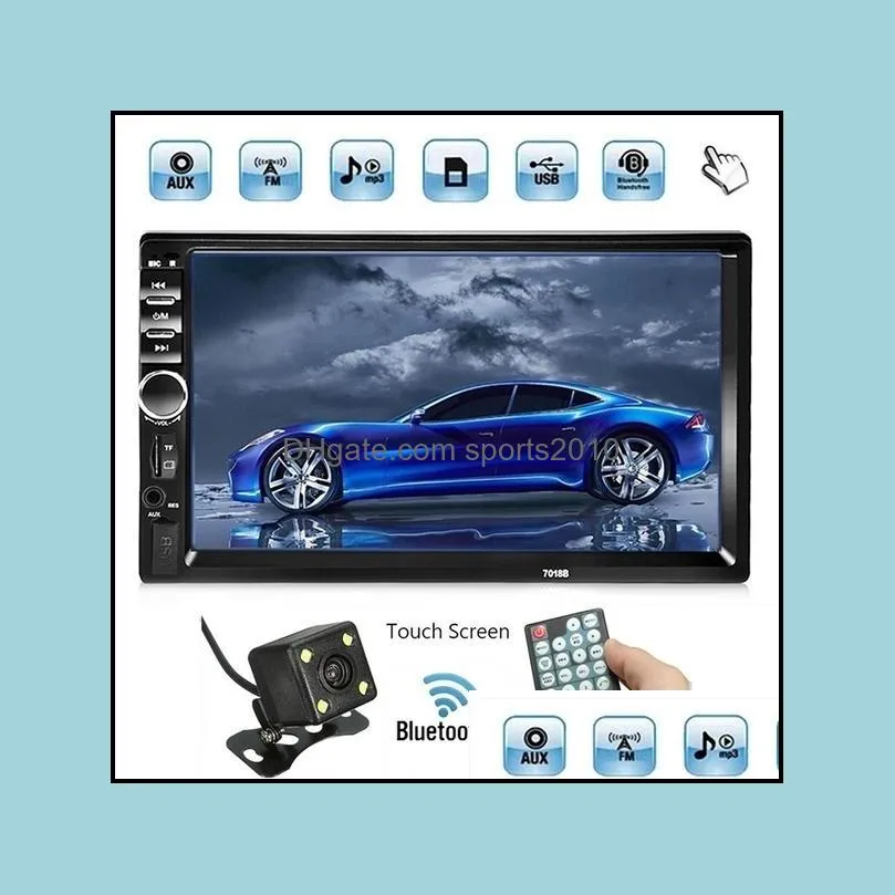 Autoradio 2 Din Car Radio 7 inch HD Capacitive LCD Touch Screen DVD Player Bluetooth Car Audio 4 LED Rear View Camera Steering Wheel