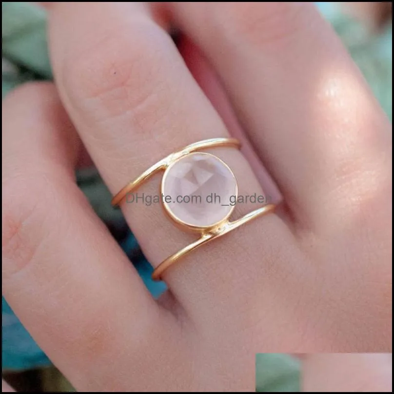 wedding rings boho female big moonstone ring unique style gold color jewelry promise engagement for womenwedding brit22