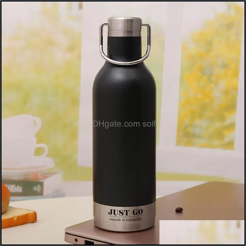 Creative Sports Vacuum Cup Portable Five Colors Water Bottle Durable Wear Resistant Stainless Steel Tumbler