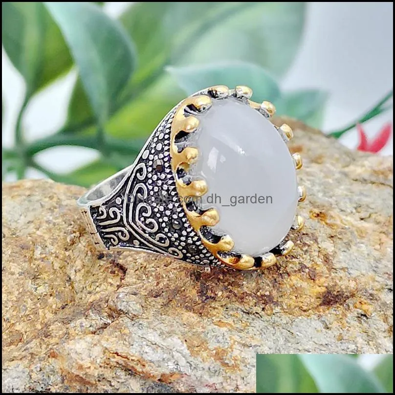 wedding rings vintage gothic gold crown moonstone engagement ring natural opal stone for women boho promise jewelryweddingwedding