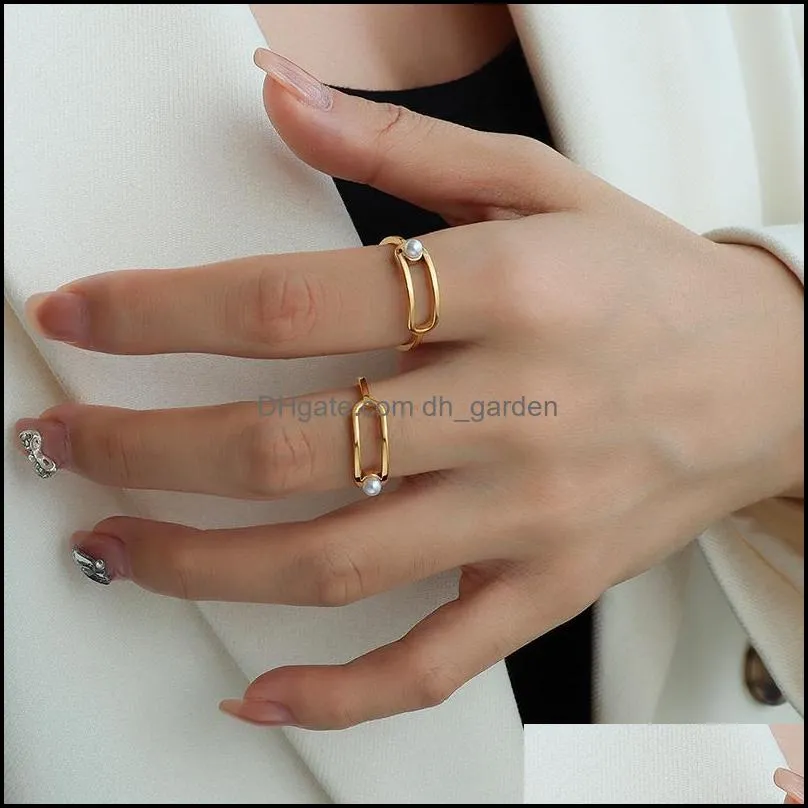 wedding rings fine pearl thin ring for women minimalist style stainless steel fashion jewelry fadeless knuckle ladies beach partywedding
