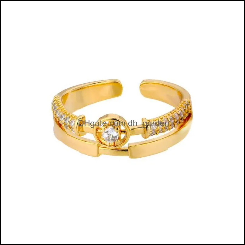 wedding rings korean style zircon for women girls crystal engagement ring adjustable open cuff vintage jewelry bague giftwedding