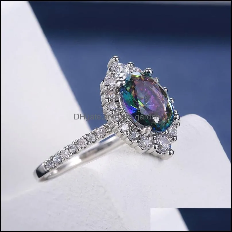 wedding rings color cubic zirconia women for engagement jewelry shiny cz crystals heart female anel bijouxwedding brit22