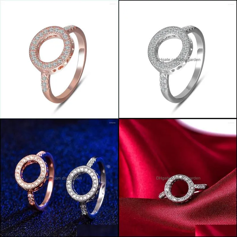 wedding rings fashion female round finger for women lover jewelry party trendy rose gold sliver color ring wholesale