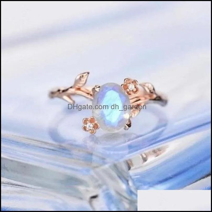 wedding rings vintage simple branch oval zircon rose gold color for women fashion engagement 2022 trendy jewelry giftswedding brit22