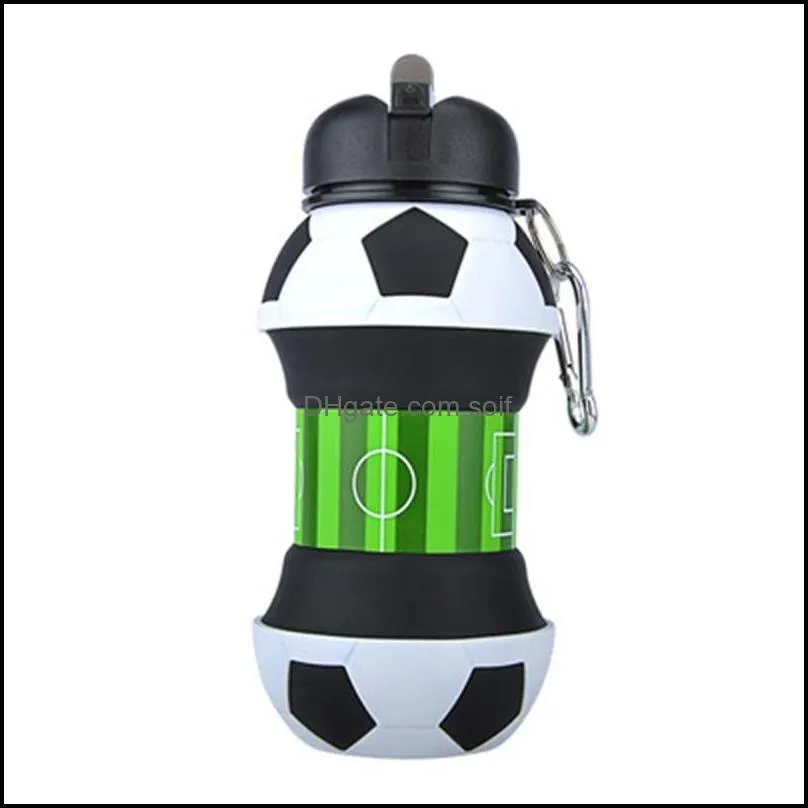 Folding Collapsible Bottle Silicone Water Basketball Soccer Portable Cups For Student Use Anti Skid Popular Style