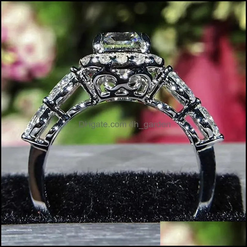 wedding rings huitan for women brilliant cubic zirconia engagement female accessories fancy proposal ring gift trendy jewelrywedding