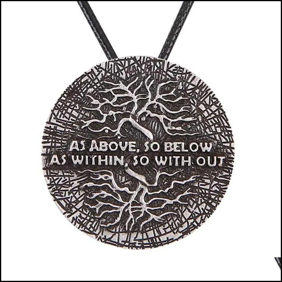 Tree Of Life Kybalion Necklace Law Correspondence As Above Below Within Without Meditation Charm Yoga
