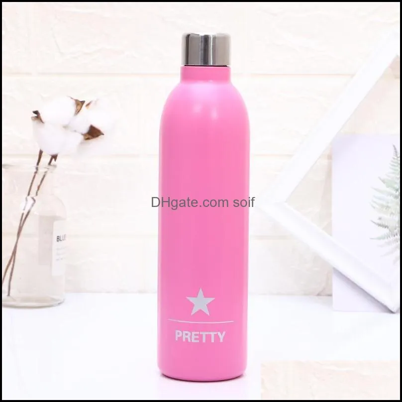 Outdoors Sports Water Bottle Double Deck Stainless Steel Creative Office Vacuum Cup Fashion Tea Tumblers 500ml 18 5hy E1