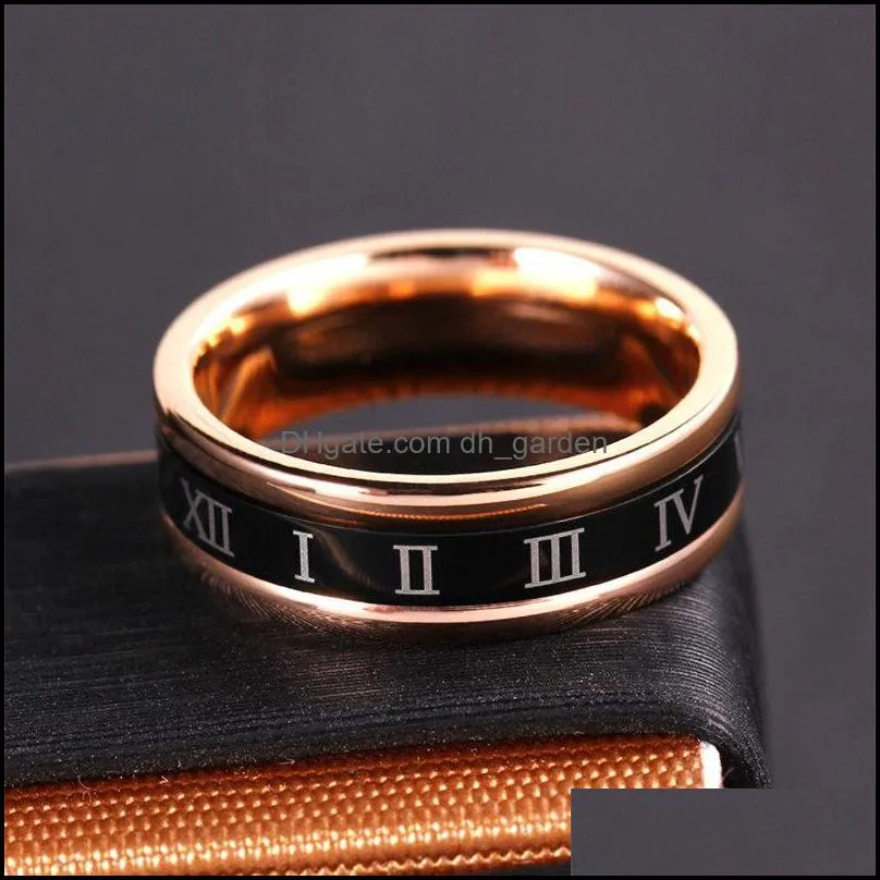 wedding rings 6mm titanium steel ring roman numerals loves rotatable for men and womenwedding brit22