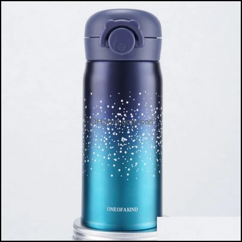 Fashion Heat Preservation Water Bottles Exquisite Starry Sky Pattern Bounce Cup Resuable Stainless Steel Tumbler Durable 18 5yz BB