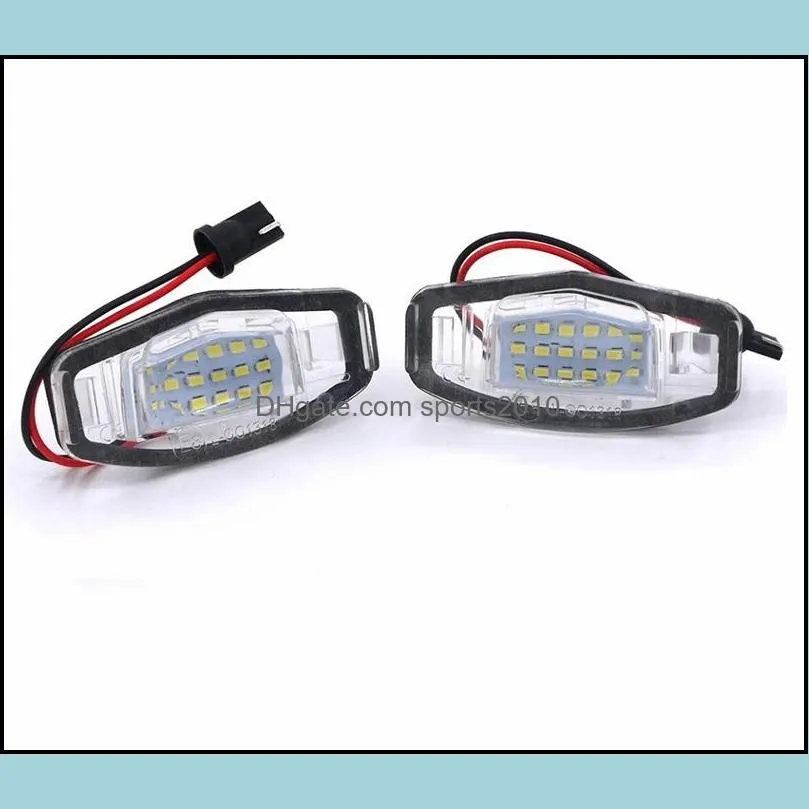 2Pcs/LOT Error Free White LED Number License Plate Light Lamp For Honda Civic City Legend Accord