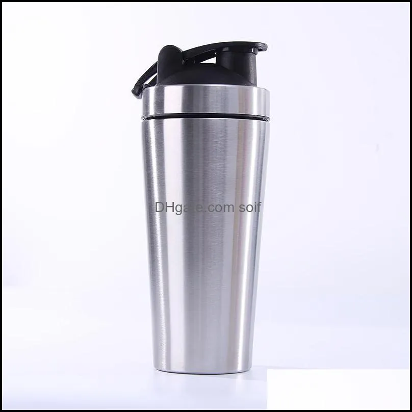 Stainless Steel Water Bottles Creative Shaker Cup Pure Color Vacuum Insulation Tumbler With Scale Outdoor Camping Sport Kettle 17hx Ww