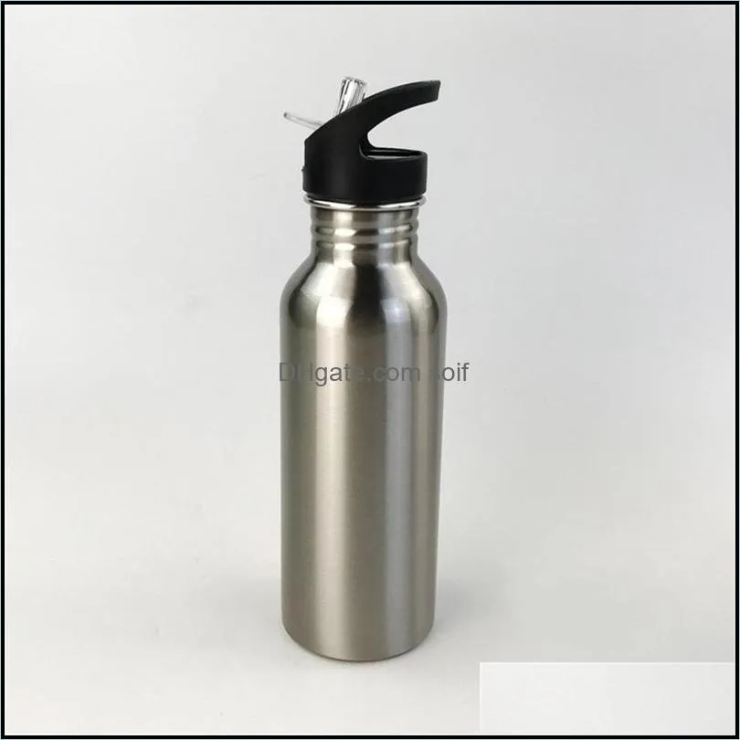 Sublimation Blank Motion Water Bottles Diy Stainless Steel Cup White Thermal Transfer Printing Kettle With Suction Nozzle