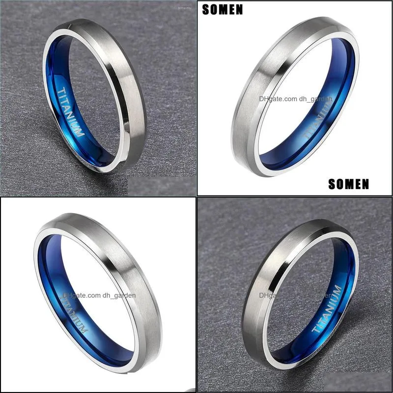 wedding rings 4mm blue inlay titanium for women fashion love female engagement promise jewelry anillos mujer sieradenweddingwedding