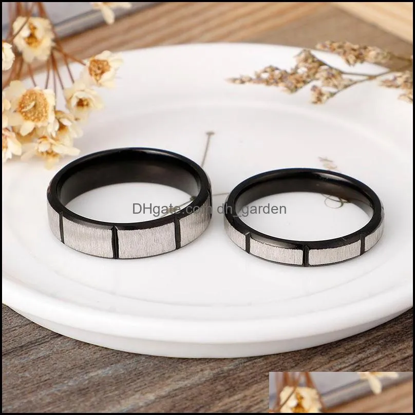 Wedding Rings Black Couple For Stainless Steel Matte Simple Men Jewelry Anniversary Women Gift LoversWedding Brit22