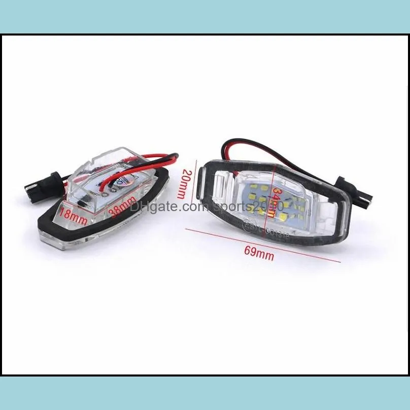 2Pcs/LOT Error Free White LED Number License Plate Light Lamp For Honda Civic City Legend Accord