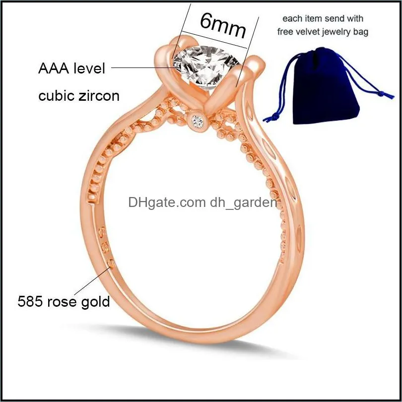 wedding rings 2022 fashion hollow 585 rose gold color ring lace bride for women engagement accessories zd1 lk6wedding brit22