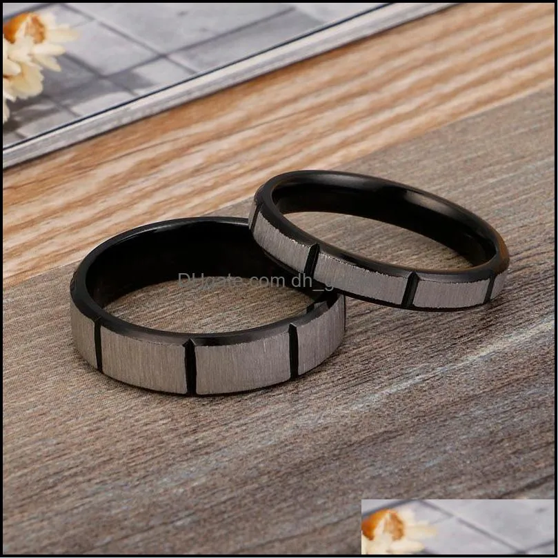 Wedding Rings Black Couple For Stainless Steel Matte Simple Men Jewelry Anniversary Women Gift LoversWedding Brit22