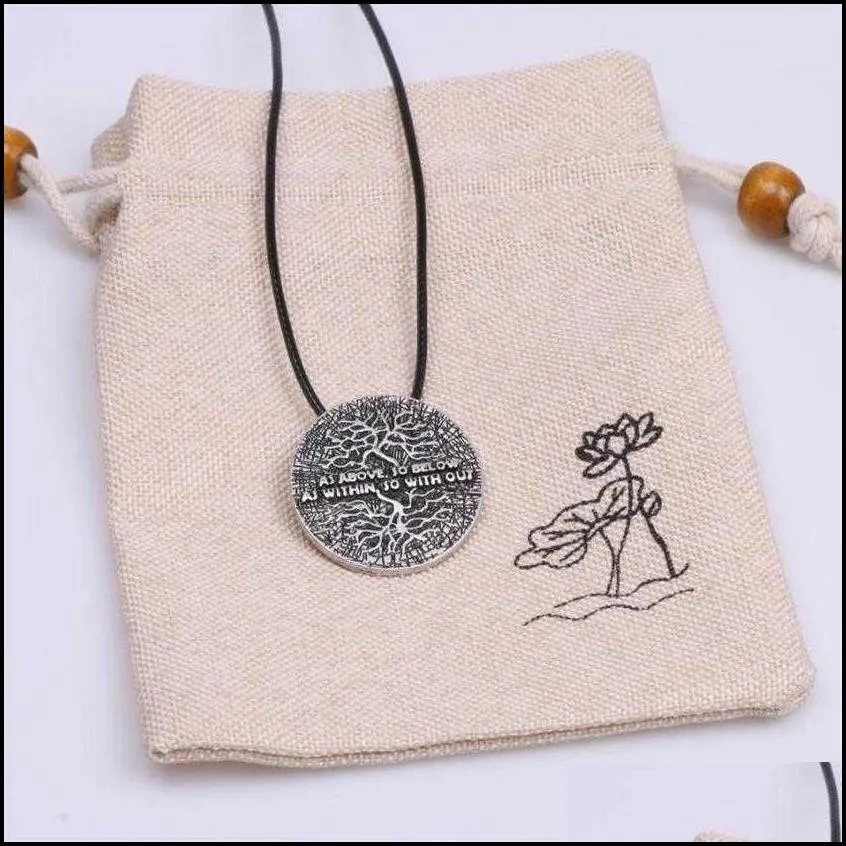 Tree Of Life Kybalion Necklace Law Correspondence As Above Below Within Without Meditation Charm Yoga