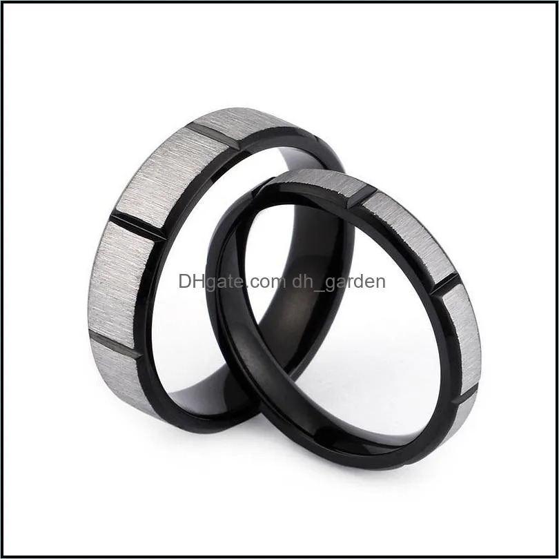 Wedding Rings Black Couple For Stainless Steel Matte Simple Men Jewelry Anniversary Women Gift LoversWedding Brit22