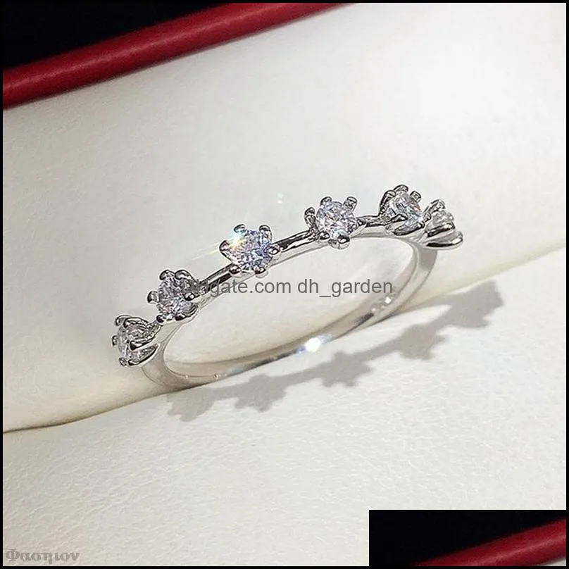 wedding rings fashion contracted design womens ring with brilliant white cubic zirconia party daily wearable statement jewelry