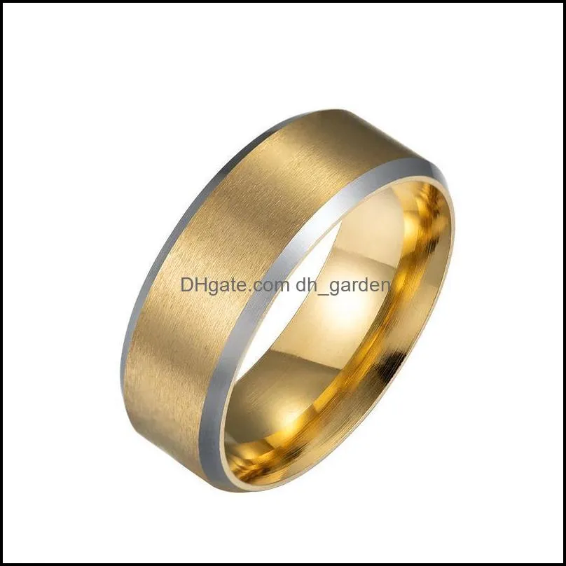 wedding rings luxury charm matte groove ring for men women fashion polished stainless steel jewelry giftwedding brit22