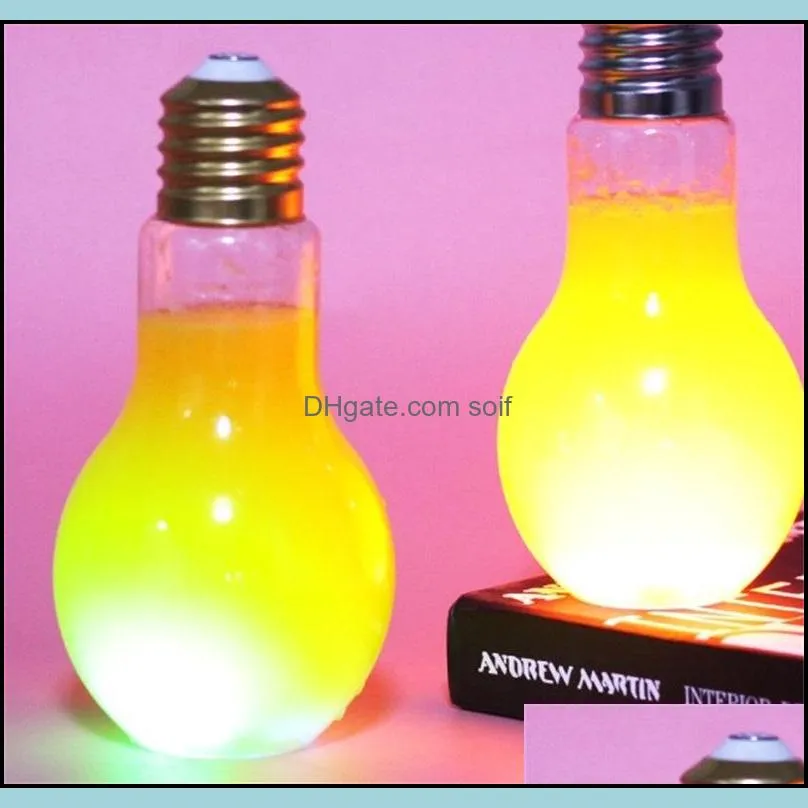 Milk Tea Juice Beverage Bottle Originality Luminescence Lamp Bulb Drink Plastic Disposable Water Bottles Packing