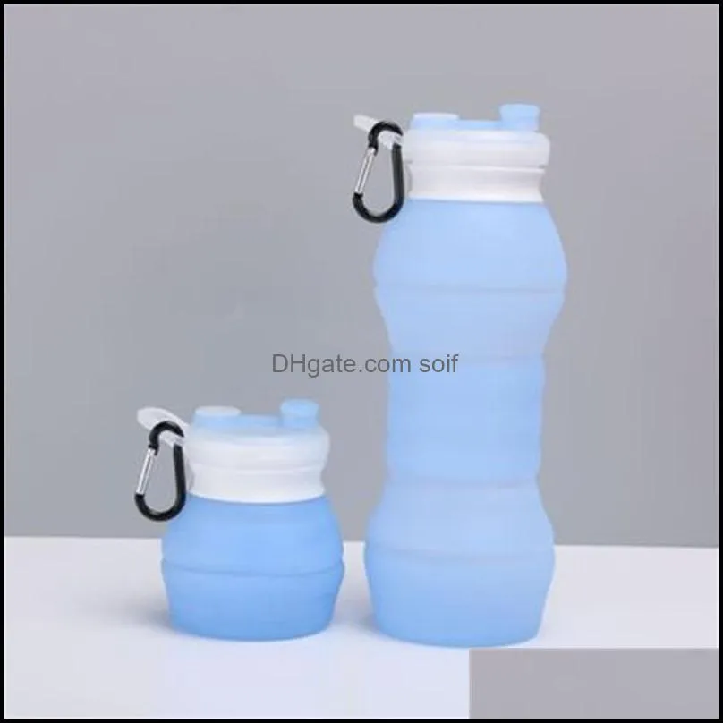 Silicone Collapsible Water Bottle Outdoors Motion Travel Kettle Party Gift Cup Stock Product For Children