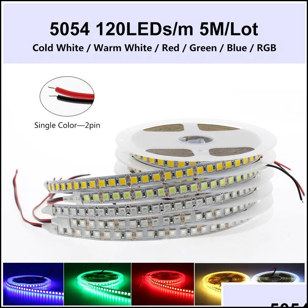 dc12v led strip light 5054 waterproof flexible led ribbon 60leds/m 120leds/m brighter than 5050 3528 12v rgb diode tape 5m/lot